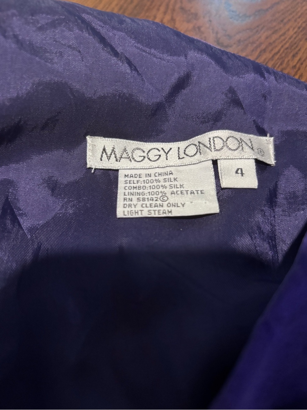 Maggy London Silk Purple One-Shoulder A-Line Women's Dress - Picture 6 of 6